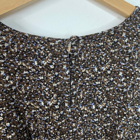 & Other Stories Boho Babydoll Brown Floral Dress 6 - Picture 6 of 6